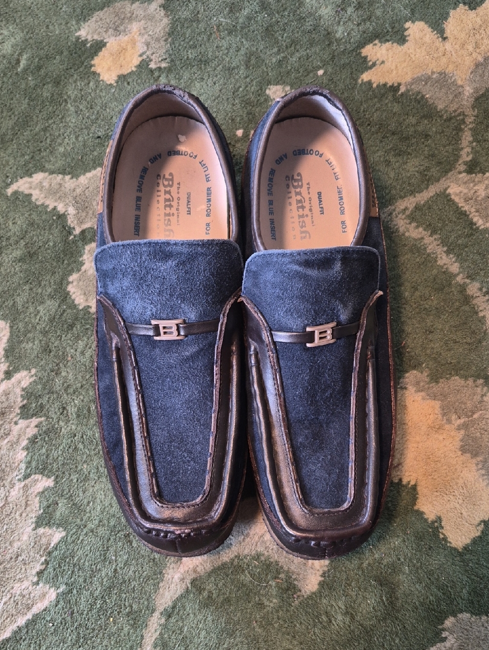 Men's Navy Suede Slip-On Driving Loafers
